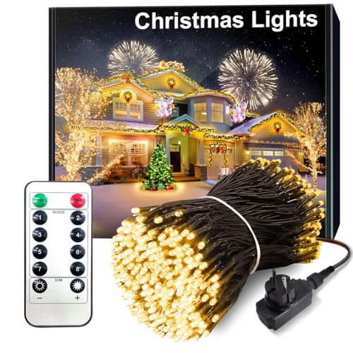 ARKOCHIC 30M Lichterkette außen, 300 warmweiß LED Lichterkette Weihnachtsbaum außen innen mit Fernbedienung,8 Modi wasserdicht Weihnachtsbeleuchtung aussen für Garten Balkon Hochzeit Lights ARKOCHIC 30M Lichterkette außen, 300 warmweiß LED Lichterkette Weihnachtsbaum außen innen mit Fernbedienung,8 Modi wasserdicht Weihnachtsbeleuchtung aussen für Garten Balkon Hochzeit Lights von ARKOCHIC