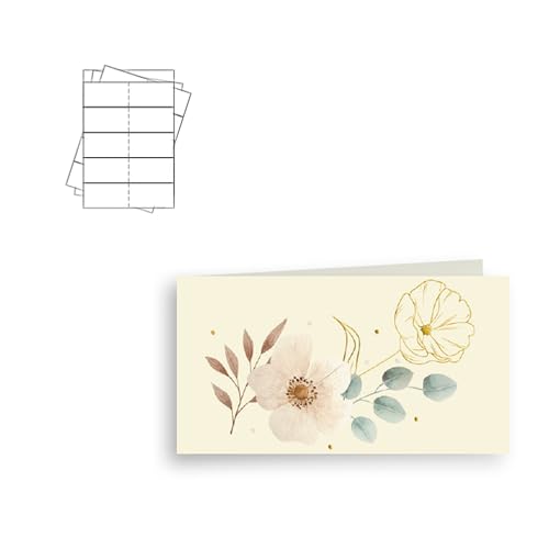 ARKRAFT Kärtchen für Gastgeschenke zum Basteln, Papier, 300 g, personalisierbar mit PC und Drucker (Hochzeit Blume, 40) von ARKRAFT