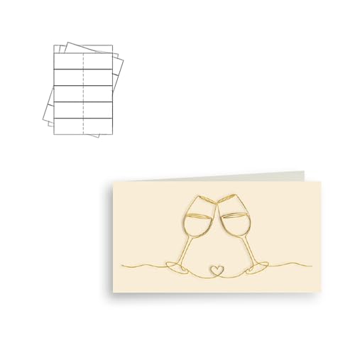 ARKRAFT Kärtchen für Gastgeschenke zum Basteln, Papier, 300 g, personalisierbar mit PC und Drucker (Hochzeit Kelch, 40) von ARKRAFT