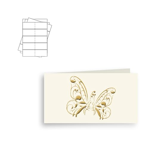 ARKRAFT Kärtchen für Gastgeschenke zum Basteln, Papier, 300 g, personalisierbar mit PC und Drucker (Schmetterling, 40) von ARKRAFT
