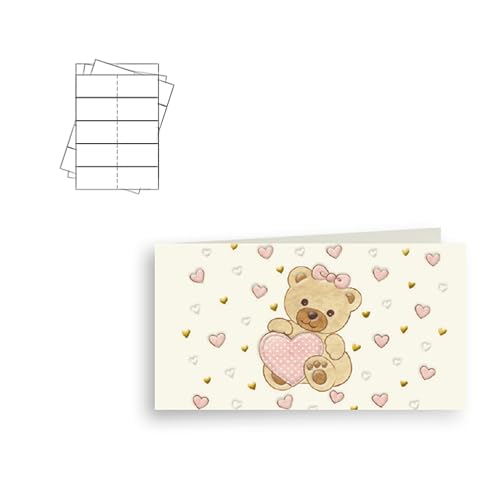 ARKRAFT Kärtchen für Gastgeschenke zum Selbermachen, Papier, 300 g, personalisierbar mit PC und Drucker (Heute Mädchen, 40) von ARKRAFT
