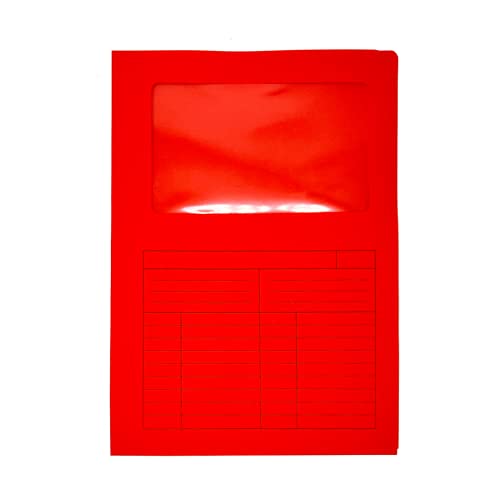 ARKRAFT Office-Dokumentenmappe mit Fenster A4 (10, Rot) von ARKRAFT