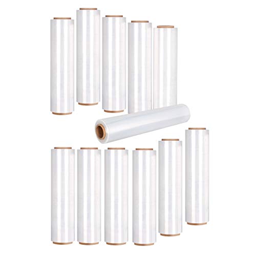 ARLI 12x Stretchfolie 500mm x 250m transparent Handstretchfolie 14µm für Palettensicherung bis 600kg Verpackungsfolie Palettenfolie zur Stabilisierung und Sicherung von Paletten Wickelfolie von ARLI