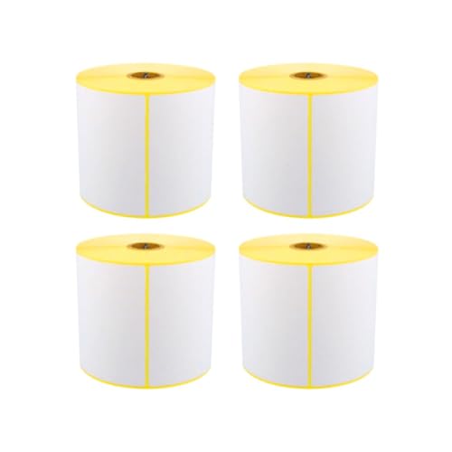 ARLI Thermoetiketten 100 x 150 mm | 4x Rollen (2000 Etiketten) | 500 Stück pro Rolle Kern 25,4 mm Perforiert/Perforation Permanent haftend Thermodirekt Etiketten Versandetiketten für Thermodrucker von ARLI