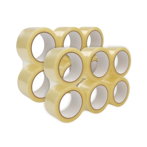 ARLI 12x Paketband 50mm x 66m transparent & LEISE abrollend Klebeband für Kartons & Versand Packband Low Noise PP-Folie mit Acryl-Kleber (12 Stück/Rollen) von ARLI