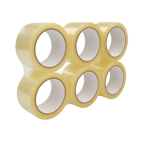 ARLI 6x Paketband 50mm x 66m transparent & LEISE abrollend Klebeband für Kartons & Versand Packband Low Noise PP-Folie mit Acryl-Kleber (6 Stück/Rollen) von ARLI