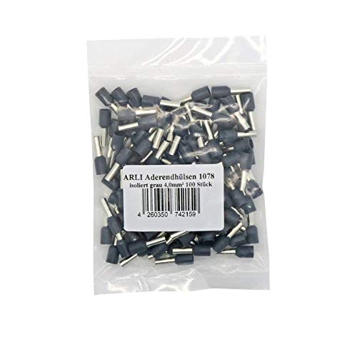 Aderendhülsen isoliert grau 100x 4 mm² Aderendhülse zum crimpen mit Crimpzange Aderend Press Hülsen Stecker 4,0 mm Hülse kfz Draht Elektro Kabelschuhe 100 Stück ARLI Aderendhülsen isoliert grau 100x 4 mm² Aderendhülse zum crimpen mit Crimpzange Aderend Press Hülsen Stecker 4,0 mm Hülse kfz Draht Elektro Kabelschuhe 100 Stück ARLI von ARLI