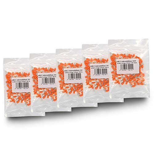 Aderendhülsen isoliert orange 500x 0,5 mm² Aderendhülse zum crimpen mit Crimpzange Aderend Press Hülsen Stecker 0,5 mm Hülse kfz Draht Elektro Kabelschuhe 500 Stück ARLI Aderendhülsen isoliert orange 500x 0,5 mm² Aderendhülse zum crimpen mit Crimpzange Aderend Press Hülsen Stecker 0,5 mm Hülse kfz Draht Elektro Kabelschuhe 500 Stück ARLI von ARLI