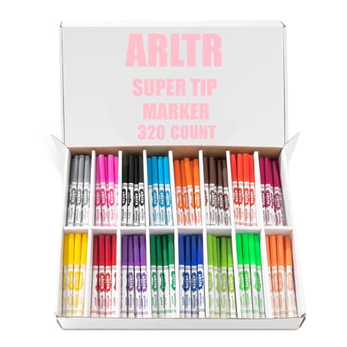 ARLTR Abwaschbare Marker, Großpackung mit 320 Stück in 16 leuchtenden Farben mit Superspitze, perfekt für Klassenzimmer und Lehrer ARLTR Abwaschbare Marker, Großpackung mit 320 Stück in 16 leuchtenden Farben mit Superspitze, perfekt für Klassenzimmer und Lehrer von ARLTR