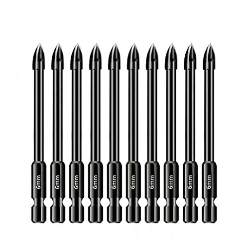 10 x 6 mm Fliesen-Porzellanbohrer, Marmor, Keramik, Glas, Ziegelschaft, Sechskant, Speerkopf, Sechskantschaft, Bohrer-Bits 10 x 6 mm Fliesen-Porzellanbohrer, Marmor, Keramik, Glas, Ziegelschaft, Sechskant, Speerkopf, Sechskantschaft, Bohrer-Bits von ARMYJY