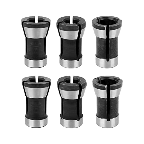 6 Stück Oberfräsen-Bit-Spannzangen, Karbonstahl, Spannzangen, Holzbearbeitung, Fräsfutter-Adapter 6/6,35/8 mm für Trimmen Graviermaschine 6 Stück Oberfräsen-Bit-Spannzangen, Karbonstahl, Spannzangen, Holzbearbeitung, Fräsfutter-Adapter 6/6,35/8 mm für Trimmen Graviermaschine von ARMYJY