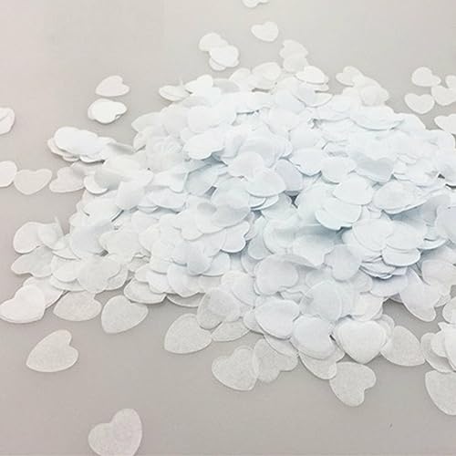 Seidenpapier, biologisch abbaubar, weißes Herz-Konfetti, Geburtstag, Party, Hochzeit, Weiß, 10.000 Stück Seidenpapier, biologisch abbaubar, weißes Herz-Konfetti, Geburtstag, Party, Hochzeit, Weiß, 10.000 Stück von ARMYJY