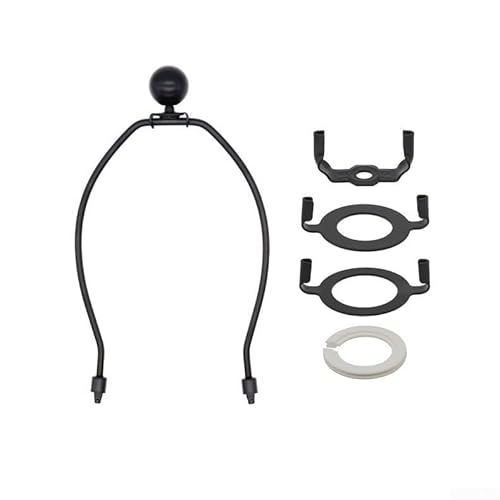 Stehlampen-Halterung, 25,4 cm, Harfen-Set, Metall, abnehmbares Halterungs-Set mit Endstücken, 3 Arten, Sattelsockel für Tisch-, Steh- und Schreibtischlampen (schwarz) von ARMYJY