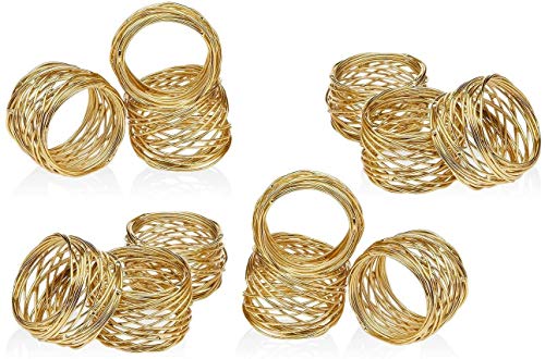ARN Craft Serviettenringe, rund, Netzstoff, für Hochzeiten, Dinner-Partys oder den täglichen Gebrauch Standard Gold ARN Craft Serviettenringe, rund, Netzstoff, für Hochzeiten, Dinner-Partys oder den täglichen Gebrauch Standard Gold von ARN Craft