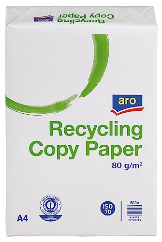 aro Recycling-Kopierpapier Druckerpapier Universalpapier - DIN A4-80 g/m² - 5 x 500 Blatt - grau, allround Kopierpapier für Zuhause Büro Laserdrucker, Tintenstrahldrucker, Rechnungen, Home Office von aro