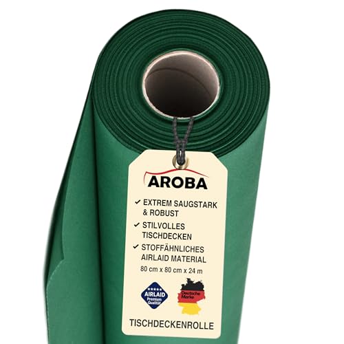 AROBA 6X Airlaid Tischdeckenrollen (Grün, 0,8 m x 24 m) - Stoffähnliche Tischdecke- Hochwertige Tischtuchrolle für Hotel Catering Geburtstag Restaurants Kommunion Taufe AROBA 6X Airlaid Tischdeckenrollen (Grün, 0,8 m x 24 m) - Stoffähnliche Tischdecke- Hochwertige Tischtuchrolle für Hotel Catering Geburtstag Restaurants Kommunion Taufe von AROBA