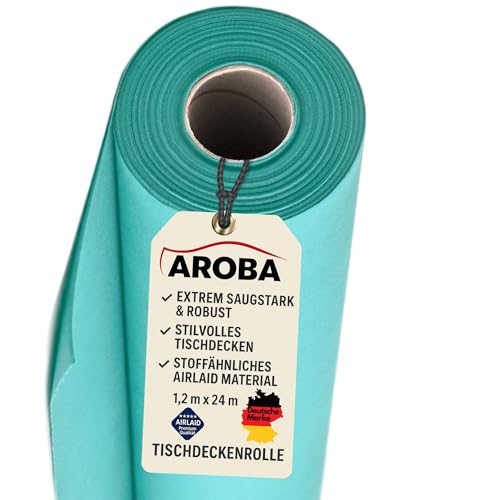 AROBA 1 Airlaid Tischdeckenrolle 1,2 m x 24 m Tischtuchrolle Tischdecke Stoffähnlich | Hochzeit Taufe Geburtstag Kommunion Catering Hotel Gastronomie | Premium QUALITÄT | Hellblau von AROBA