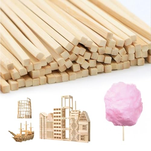 AROMUJOY 200 Stück Holzstäbe Quadratisch, Zuckerwatte Stäbe Vierkant, Zuckerwattestäbe Eckig 30cm x 4 x 4 mm, Holzstäbchen zum Basteln für Holzarbeiten, Kunstprojekte & DIY AROMUJOY 200 Stück Holzstäbe Quadratisch, Zuckerwatte Stäbe Vierkant, Zuckerwattestäbe Eckig 30cm x 4 x 4 mm, Holzstäbchen zum Basteln für Holzarbeiten, Kunstprojekte & DIY von AROMUJOY
