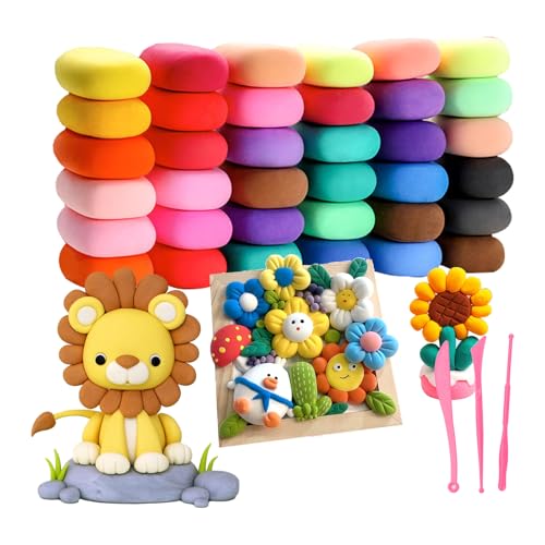 AROMUJOY Modelliermasse Lufttrocknend, 36 Farben Lufttrockener Magischer Knete für Kinder, Ultraleichter Modellier-Ton, DIY Formton Geschenk für Jungen und Mädchen im Alter von 3-12 Jahren AROMUJOY Modelliermasse Lufttrocknend, 36 Farben Lufttrockener Magischer Knete für Kinder, Ultraleichter Modellier-Ton, DIY Formton Geschenk für Jungen und Mädchen im Alter von 3-12 Jahren von AROMUJOY