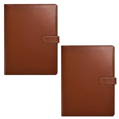 A4 Portfolio-Hülle, Geschäftsdokumenten-Organizer mit Klemmbrett und Block, Kartenhalter für Schule, Büro, Konferenz (Braun, 2 Stück) von ARPAN