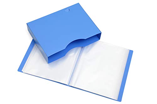 A4 Präsentationsmappe - Aktenmappe mit 150 Hüllen 300/Seiten - Aufbewahrungsbox Portfoliomappe mit Kunststoffhüllen - Polytaschenmappe - by ARPAN(blau) von ARPAN