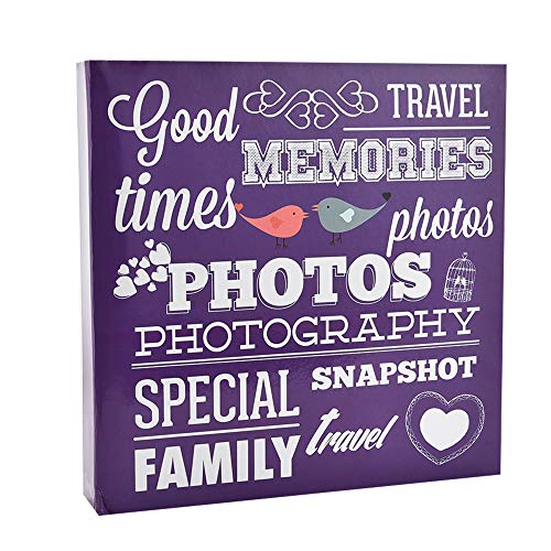 ARPAN Einsteck-Fotoalben für 500 Fotos, groß, modernes Design, Ringbuch, Geschenk, 2 Stück, Memories Purple, 33 x 3 x 34 cm Approx von ARPAN