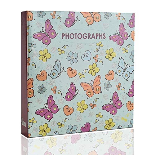 ARPAN Einsteckalbum für Fotos mit den Maßen 200 x 4 x 6 Zoll (10 x 15 cm), Schmetterlinge, 22 x 21,5 x 4,5 cm von ARPAN