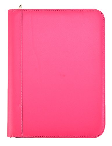 Arpan Deluxe Konferenzmappe mit Reißverschluss, A4-Größe, professionelle Executive-Mappe mit Taschenrechner, Notizblock und Stifthalter (1, Rosa) von ARPAN