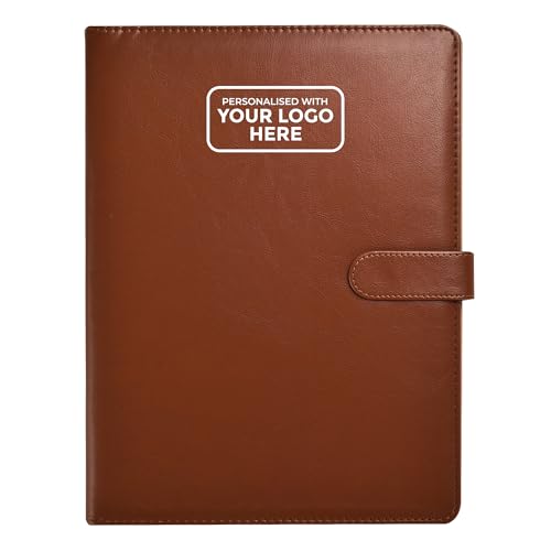 Arpan Dokumenten-Organizer mit Clipboard und Notizblock, A4, personalisierbar, mit individuellem Logo, Braun von ARPAN