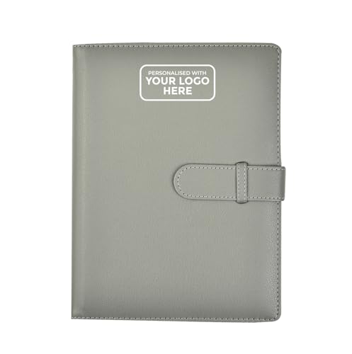 Arpan Personalisierbares individuelles Logo, 36 Taschen, 72 Seiten, A5, Präsentationsmappe, Dokumentenmappe, Sichtbuch, Portfolio, professionelle Konferenzmappe mit Verschlussgürtel (grau) von ARPAN