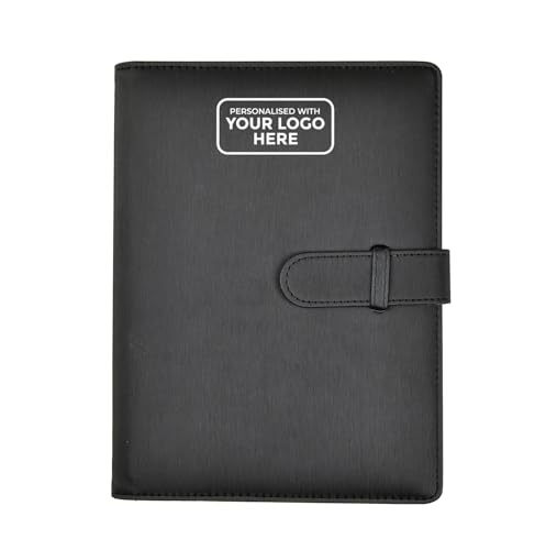 Arpan Personalisierbares individuelles Logo, 36 Taschen, 72 Seiten, A5, Präsentationsmappe, Dokumentenmappe, Sichtbuch, Portfolio, professionelle Konferenzmappe mit Verschlussgürtel (schwarz) von ARPAN