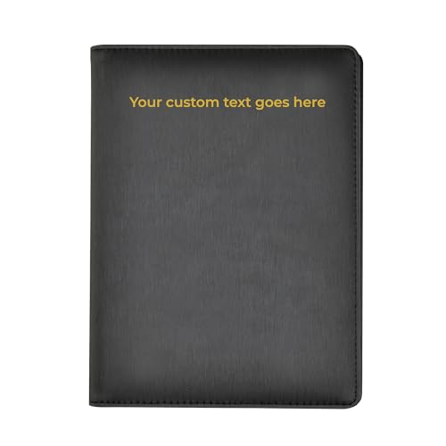 Arpan Personalisierter Text, 24 Taschen, A5, Präsentationsmappe, Dokumentenmappe, Sichtbuch, Portfolio, professionelle Konferenzmappe, Kunstleder (schwarz) von ARPAN