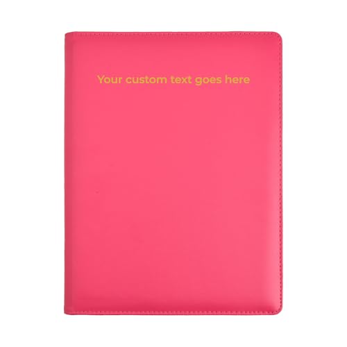 Arpan Personalisierter Text 24 Hüllen 48 Seiten A4 Präsentationsmappe Dokumentenmappe Aktenmappe Präsentationsbuch Portfolio Professionelle Konferenzmappe Kunstleder (Pink) von ARPAN