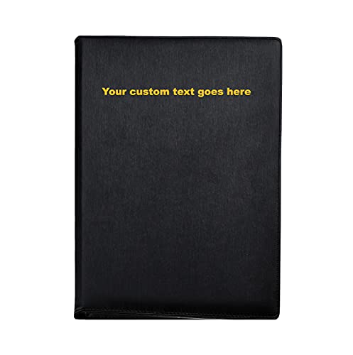 Arpan Personalisierter Text 24 Hüllen 48 Seiten A4 Präsentationsmappe Dokumentenmappe Präsentationsmappe Präsentationsbuch Portfolio Professionelle Konferenzmappe Kunstleder (schwarz) von ARPAN