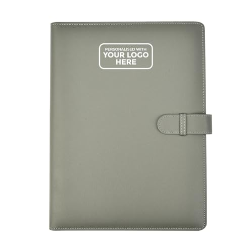 Arpan Personalisiertes Logo, 36 Taschen, 72 Seiten, A4, Präsentationsmappe, Dokumentenmappe, Sichtbuch, Portfolio, professionelle Konferenzmappe, Kunstleder mit Wolkengürtel (grau) von ARPAN