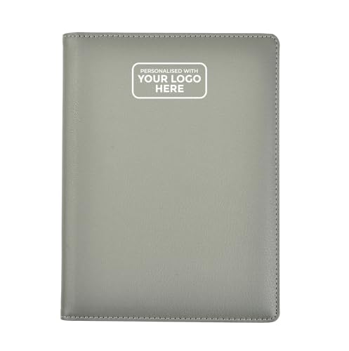 Arpan Personalisiertes Logo 24 Taschen 48 Seiten A5 Präsentationsmappe Dokumentenmappe Sichtbuch Portfolio Professionelle Konferenzmappe Kunstleder (Grau) von ARPAN