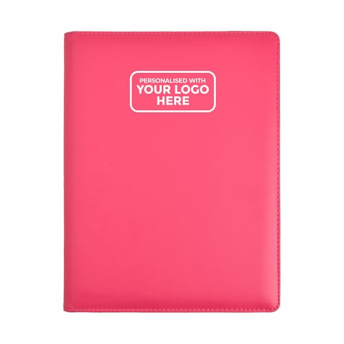 Arpan Präsentationsmappe mit personalisiertem Logo, 24 Taschen, 48 Seiten, A4, Präsentationsmappe, Dokumentenmappe, Sichtbuch, Portfolio, professionelle Konferenzmappe, Kunstleder (Rosa) von ARPAN