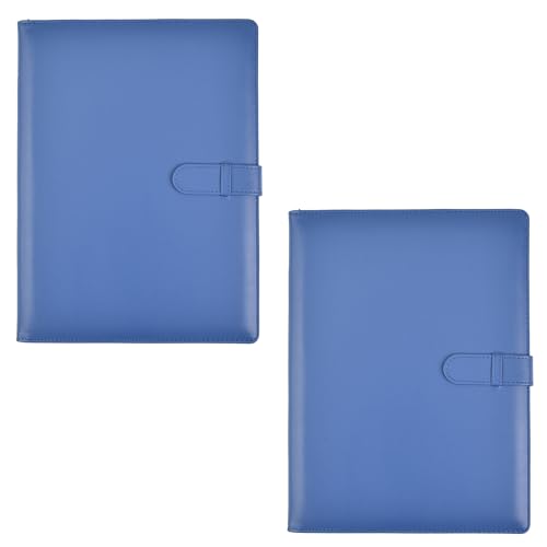 Arpan Professionelles Präsentations-Sichtbuch, A4, 36 Blatt, Innentaschen am Aktenrücken befestigt, mit Soft-Touch-Sichtbuch, Portfolio-Mappe mit Verschlussgürtel, Blau, 2 Stück von ARPAN