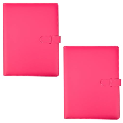 Arpan Professionelles Präsentations-Sichtbuch, A4, 36 Blatt, Innentaschen am Aktenrücken befestigt, mit Soft-Touch-Sichtbuch, Portfolio-Mappe mit Verschlussgürtel, Rosa, 2 Stück von ARPAN