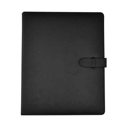 Arpan Professionelles Präsentationsbuch im A4-Format, 50 Blatt, Innentaschen, weiches Sichtbuch, Ringbuch, Portfolio-Mappe mit Verschlussgürtel, Schwarz von ARPAN