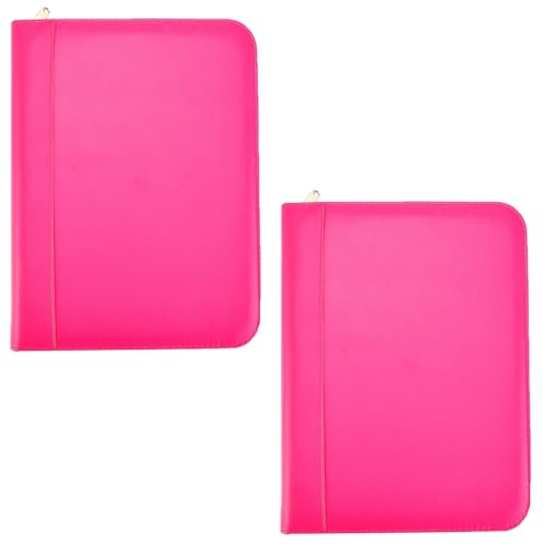 Arpan Ringbuch mit Taschenrechner, Notizblock und Stifthalter, A4, mit Reißverschluss, für den persönlichen und professionellen Gebrauch, Rosa, 2 Stück von ARPAN