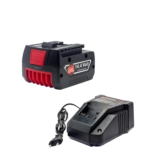 ARPZPPSK Lithium-Batterie-Akku, Kompatibel Mit Bosch, Elektrowerkzeug, 14,4 V, 4,0 Ah, for GBH GDR GSR 1080 DDS180 BAT614G, Ersatz-Li-Ionen-Akku-Ladegerät-Set(1pc4.0Ah-1pcCharger) von ARPZPPSK