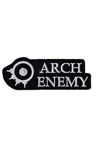 Kleiner Aufnäher mit Motiv "Arch Enemy", silberfarben, rot, bestickt, zum Aufbügeln Kleiner Aufnäher mit Motiv "Arch Enemy", silberfarben, rot, bestickt, zum Aufbügeln von ARPatches