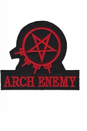 Silberfarbener Aufnäher mit Aufschrift "Arch Enemy", bestickt, zum Aufbügeln Silberfarbener Aufnäher mit Aufschrift "Arch Enemy", bestickt, zum Aufbügeln von ARPatches