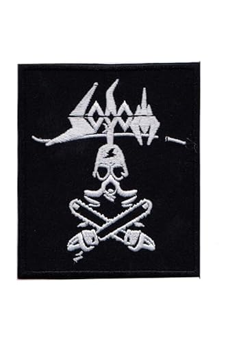 Sodom Aufnäher zum Aufbügeln, bestickt, silberfarben von ARPatches