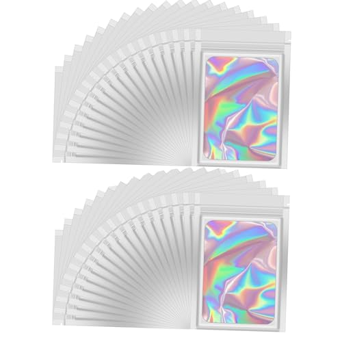 100 Stück Baggies Wiederverschließbare Mylar Beutel zum Aufbewahren von Süßigkeiten, Schmuck, Lebensmittel (Weiß) von ARROMI