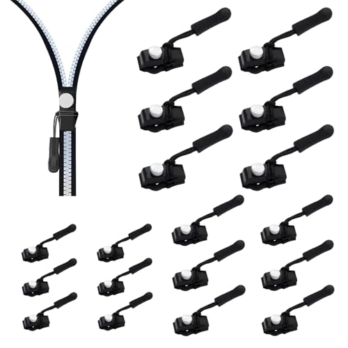 18 Stück Reißverschluss Zipper Ersatz, Zipper für Reißverschluss, Reißverschluss Zipper, Ersatz Zipper, 3 Größen Abnehmbares Metall Zipper Pull, für Geldbörse, Kleider, Jeans, Koffer, Gepäck von ARROMI