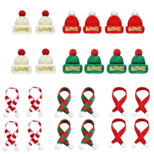 ARROMI 24-Teiliges Weihnachtsmützen, Mini Weihnachtsmützen, Set Mini-Weihnachtsmützen und Schals, Mini-Handwerk-Set-12 Kleine Weihnachtsmützen, 12 Weihnachtsdekoration Mini-Schals ARROMI 24-Teiliges Weihnachtsmützen, Mini Weihnachtsmützen, Set Mini-Weihnachtsmützen und Schals, Mini-Handwerk-Set-12 Kleine Weihnachtsmützen, 12 Weihnachtsdekoration Mini-Schals von ARROMI