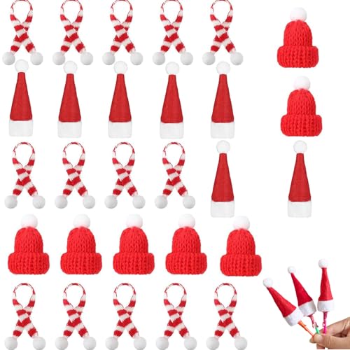 ARROMI 28 Stück Kleine Weihnachtsmützen, Weihnachtsmütze, Nikolausmütze, Mini Weihnachtsschal, Nikolausmütze Mini Set, Kleine Nikolausmützen Weihnachten Weinflasche Abdeckung für Weihnachten, Party ARROMI 28 Stück Kleine Weihnachtsmützen, Weihnachtsmütze, Nikolausmütze, Mini Weihnachtsschal, Nikolausmütze Mini Set, Kleine Nikolausmützen Weihnachten Weinflasche Abdeckung für Weihnachten, Party von ARROMI
