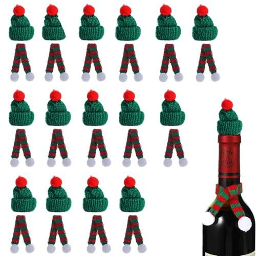 ARROMI 30 Stück Kleine Weihnachtsmützen, Mini Mützen zum Basteln, Weihnachtsmütze und Schal Set, Weihnachtsfeier, Strickmütze des Weihnachten, Puppenhaus ARROMI 30 Stück Kleine Weihnachtsmützen, Mini Mützen zum Basteln, Weihnachtsmütze und Schal Set, Weihnachtsfeier, Strickmütze des Weihnachten, Puppenhaus von ARROMI